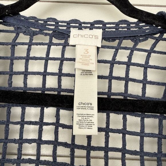 Chico’s Women’s 3 Dip Dye Tie Dye Crochet Open Cropped Cardigan - Picture 2 of 4